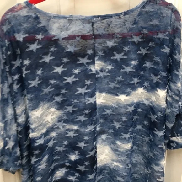 Soft Surroundings Sheer Blue & White Star Top Small/ Medium - Picture 14 of 16